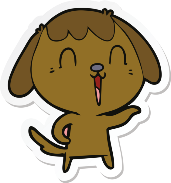 Bir insan tarafından çizilmiş bir köpeğin çıkartması.