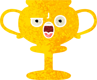 Bir insan tarafından çizilmiş bir kupanın retro illüstrasyon tarzı karikatürü