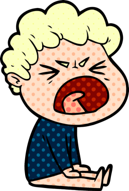 Bir insan tarafından çizilmiş öfkeli bir adam.