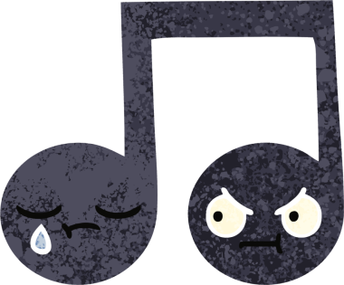 Bir insan tarafından çizilmiş bir notanın retro çizim tarzı karikatürü