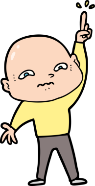 Sinirli çizgi film adamı bir insan tarafından çizilmiş sorular soruyor.