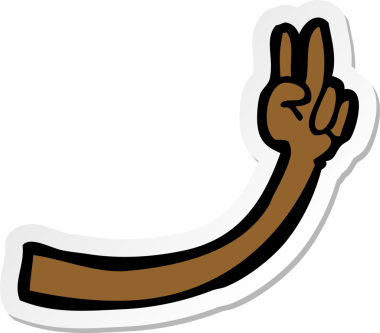 Bir insan tarafından çizilmiş bir karikatür kolunun çıkartması.