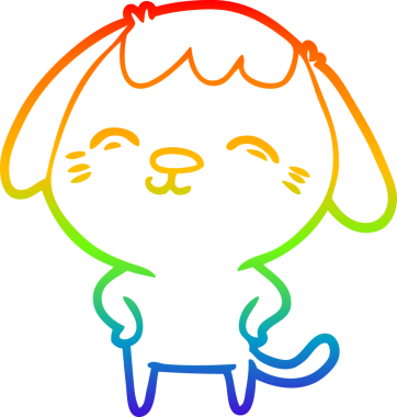 gökkuşağı gradyan çizimi Mutlu bir çizgi köpek çizimi Bir insan tarafından çizilmiş