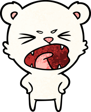 Bir insan tarafından çizilmiş kızgın kutup ayısı çizgi filmi.