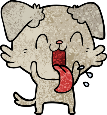 Bir insan tarafından çizilmiş nefes nefese bir köpek.