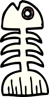 bir insan tarafından çizilmiş karalama balık kemikleri