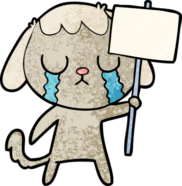 Bir insan tarafından çizilmiş şirin bir çizgi film köpeği.