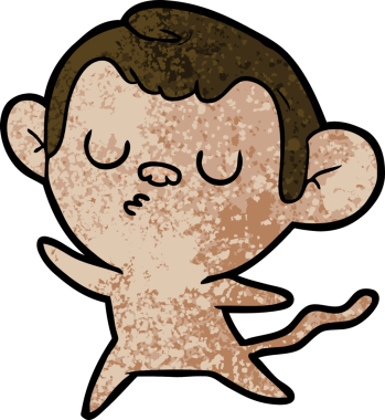 Bir insan tarafından çizilmiş çizgi maymun.