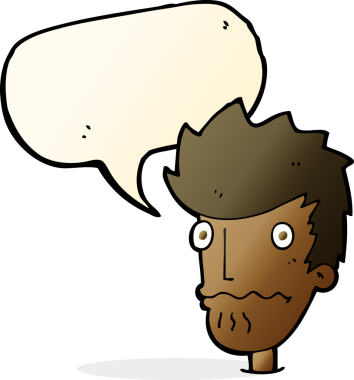 Bir insan tarafından çizilmiş konuşma balonlu sinirli bir adam.