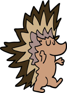 Bir insan tarafından çizilmiş çivili kirpi.