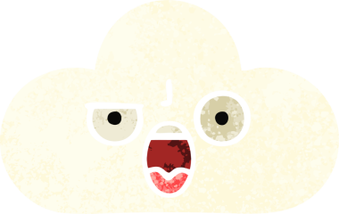 Bir insan tarafından çizilmiş bir bulutun retro çizim tarzı karikatürü