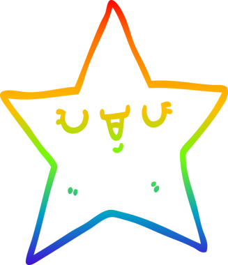 gökkuşağı gradyan çizimi bir insan tarafından çizilmiş bir çizgi film yıldızı