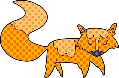 bir insan tarafından çizilmiş tilki çizgi filmi