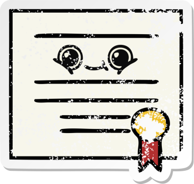 Bir insan tarafından çizilmiş şirin bir karikatür mezuniyet diplomasının sıkıntılı çıkartması.