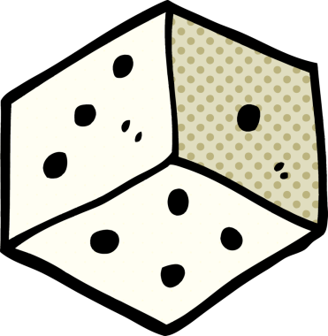 Bir insan tarafından çizilmiş karalama dövme zar sembolü