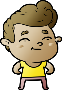 Bir insan tarafından çizilmiş mutlu çizgi film adamı.