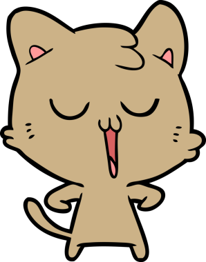 Bir insan tarafından çizilmiş çizgi film kedisi.