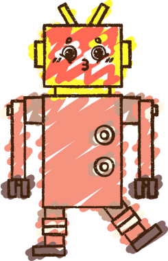 Bir insan tarafından çizilen robot tebeşiri.