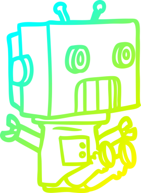 Bir insan tarafından çizilmiş soğuk gradyan robot çizimi