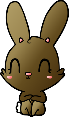 Bir insan tarafından çizilmiş şirin çizgi film tavşanı.