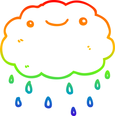 gökkuşağı gradyanı bir insan tarafından çizilmiş bir karikatür bulutunun çizimi