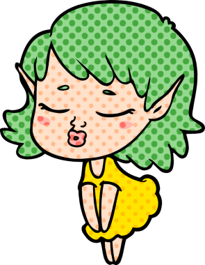 Bir insan tarafından çizilmiş güzel elf kızı.