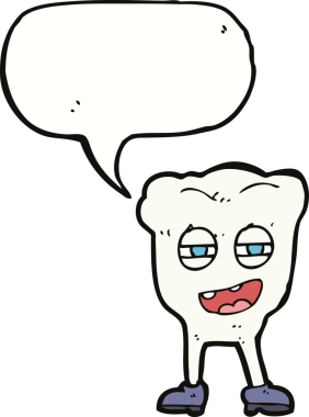 Bir insan tarafından çizilmiş komik dişli çizgi film karakteri.