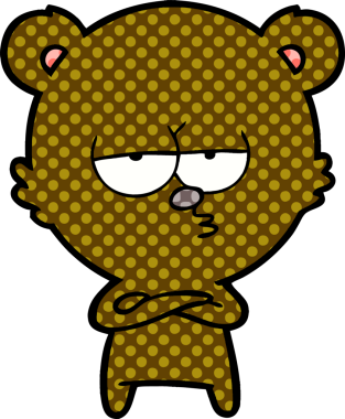 Bir insan tarafından çizilmiş sıkılmış ayı çizgi filmi