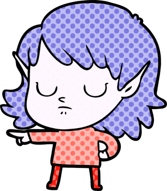 Bir insan tarafından çizilmiş bir elf kızı.