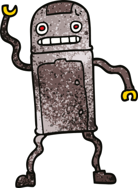 Bir insan tarafından çizilmiş karalama robotu.