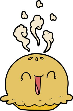 Bir insan tarafından çizilmiş mutlu bir turta.