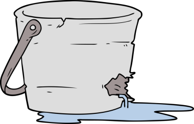 Bir insan tarafından çizilmiş kırık kova karikatürü