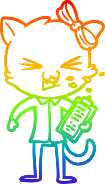 gökkuşağı gradyanı çizimi bir insan tarafından çizilmiş çizgi film kedisi