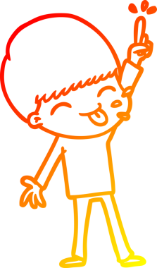 Bir insan tarafından çizilmiş mutlu çizgi film çocuğu çizimi.