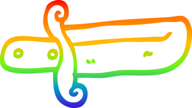 gökkuşağı gradyan çizgi çizimi bir insan tarafından çizilmiş küçük hançer