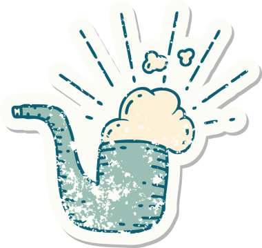 Bir insanın çizdiği sigara piposu dövmesi stili eski bir etiket.