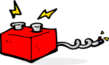 bir insan tarafından çizilmiş karikatür bataryası