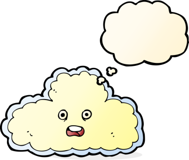 Bir insan tarafından çizilmiş düşünce baloncuklu çizgi film sembolü.