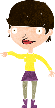 Bir insan tarafından çizilmiş mutlu bir kadın.