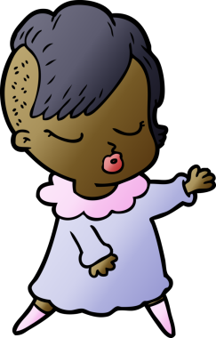 Bir insan tarafından çizilmiş güzel hippi kız.