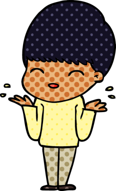 Bir insan tarafından çizilmiş mutlu çizgi film çocuğu.