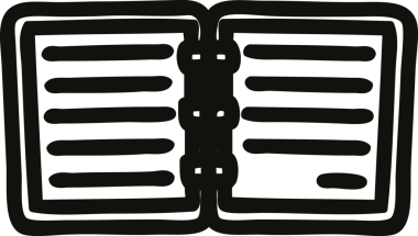 bir insan tarafından çizilmiş bir kitap simgesi