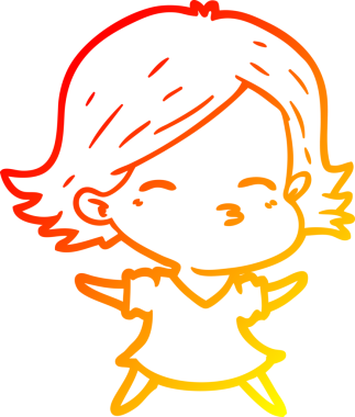 Bir insan tarafından çizilmiş bir karikatür kadın çizimi