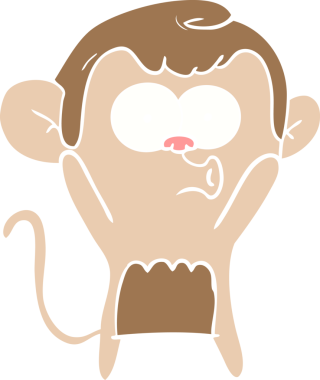 Bir insan tarafından çizilmiş düz renkli çizgi film.