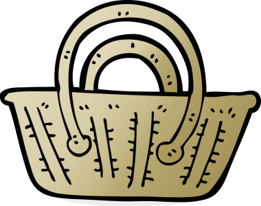 Bir insan tarafından çizilmiş karikatür sepeti.