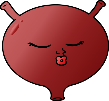 bir insan tarafından çizilmiş karikatür mesanesi