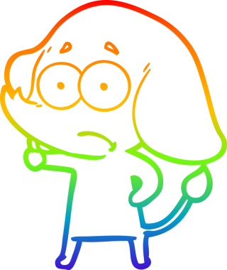 gökkuşağı gradyan çizgi çizimi bir insan tarafından çizilmiş belirsiz bir fil