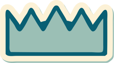 Bir insan tarafından çizilmiş geleneksel bir taç stili dövmesi.