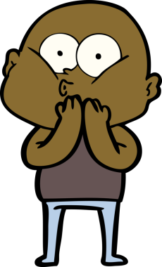 Bir insan tarafından çizilmiş kel bir adam.