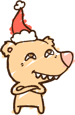 Bir insan tarafından çizilmiş Noel Ayısı Tebeşiri